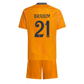 Real Madrid Brahim Diaz #21 Borta Kläder Barn 2024-25 Kortärmad (+ Korta byxor)